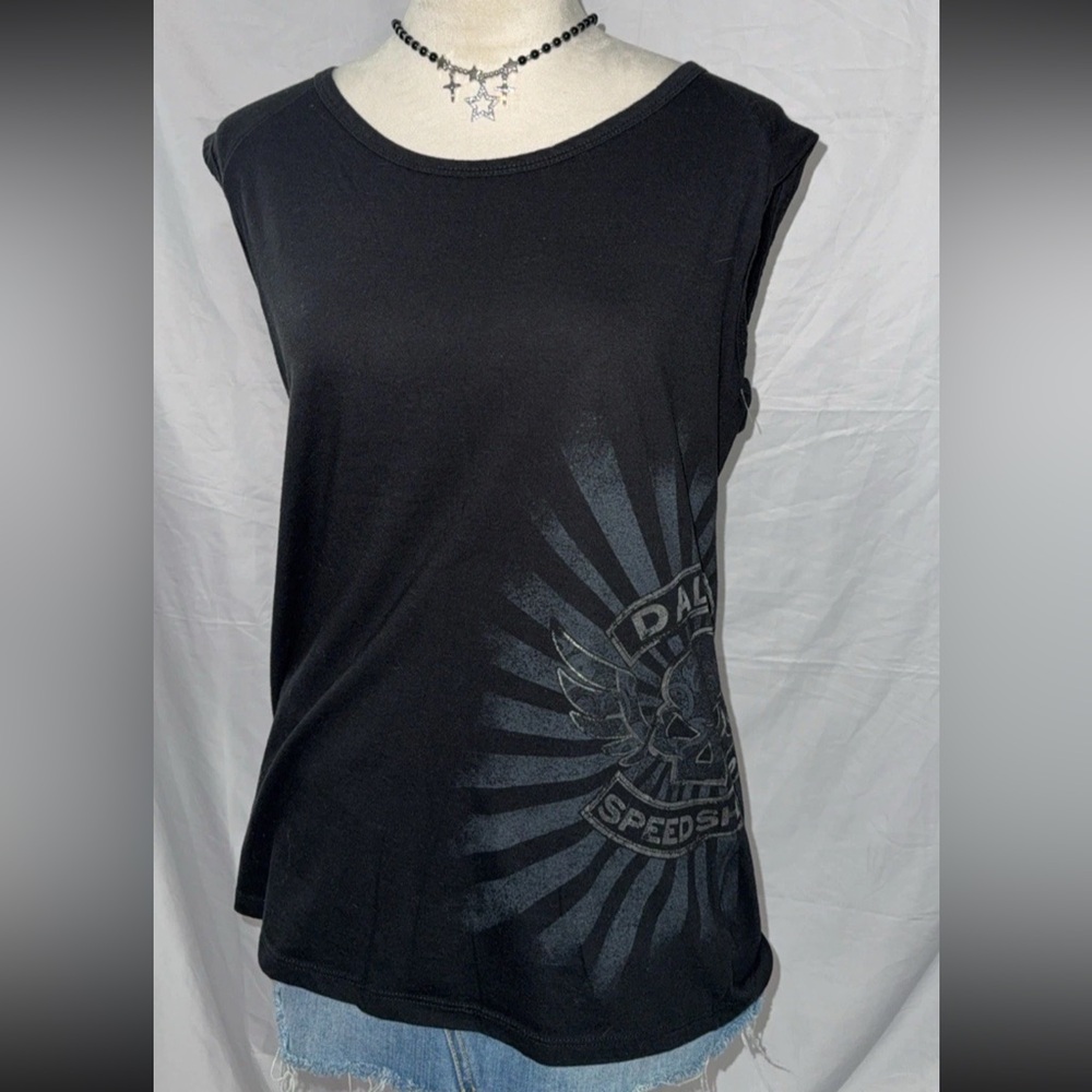 Chase authentic Dale Earnhardt jr Black Graphic Sleeveless tank top